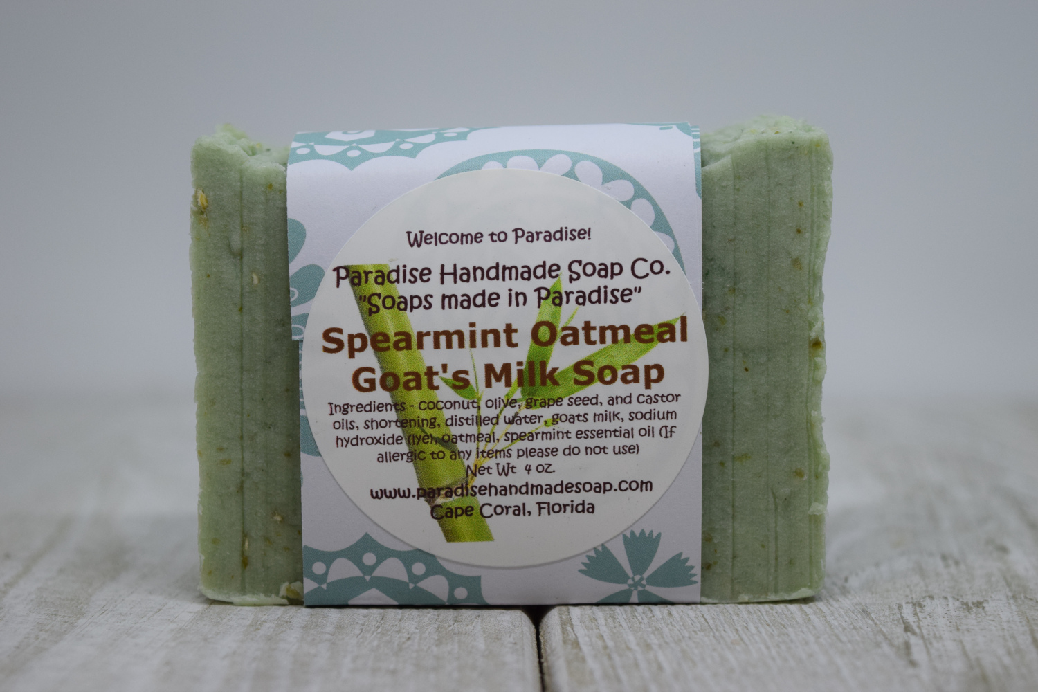 Spearmint Oatmeal Goat's Milk Soap – Paradise Handmade Soap Co.