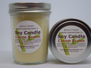 Creme Brulee Soy Candle by Paradise Handmade Soap.